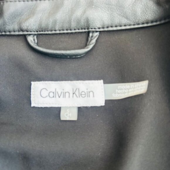 Calvin Klein Black Belted Leather Dress - Picture 8 of 11
